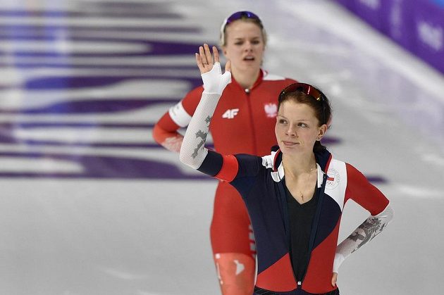Česká reprezentantka Nikola Zdráhalová po závodě na 1000 metrů v Pchjongčchangu.