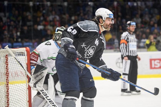 Jaromír Jágr z Kladna během utkání 51. kola Tipsport extraligy proti Mladé Boleslavi.