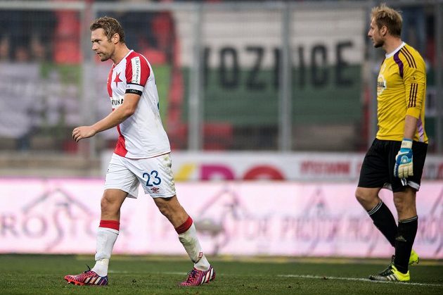 Karel Piták v závěru prvního poločasu proti Bohemians 1905 zahodil pokutový kop.
