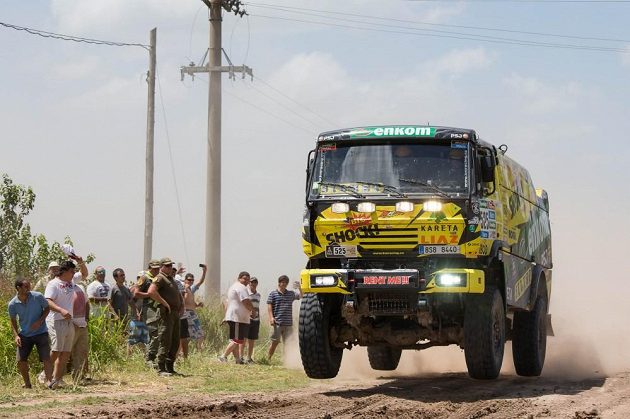 Martin Macík ml. s kamiónem Liaz na trati první etapy Rallye Dakar.