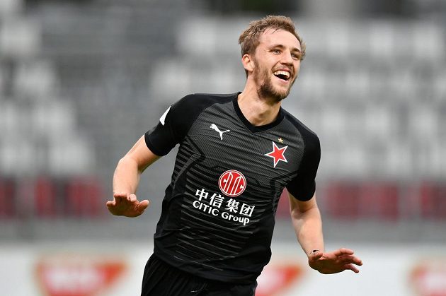 Slávista Tomáš Souček otevřel skóre finále MOL Cupu na Andrově stadionu v Olomouci.