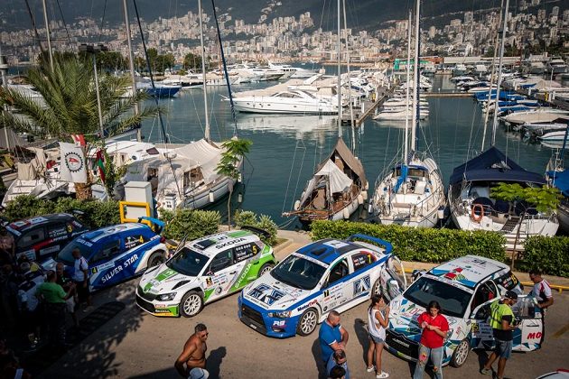 Škoda Fabia R5 Vojtěcha Štajfa před startem Libanonské rallye.