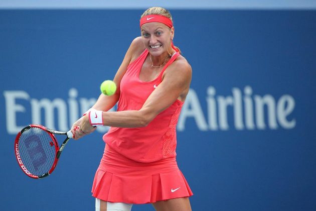Česká tenistka ve čtvrtfinálovém zápase US Open s Italkou Flavií Pennettaovou.