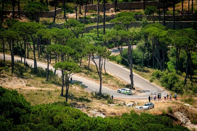 Vojtěch Štajf se Škodou Fabia R5 na trati Libanonské rallye.