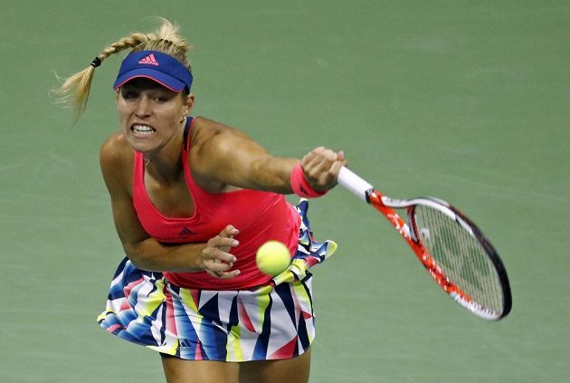 Německá tenistka Angelique Kerberová během osmifinálového duelu US Open s Petrou Kvitovou.