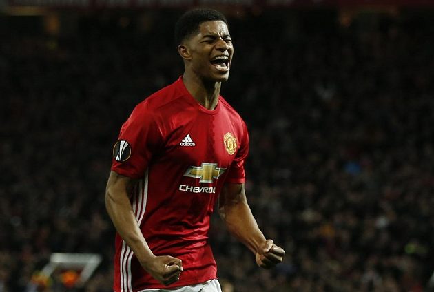 Marcus Rashford z Manchesteru United vrátil vedení Manchesteru United v odvetě čtvrtfinále Evropské ligy.