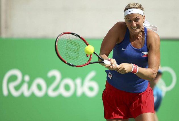 Petra Kvitová v semifinále olympijského turnaje proti Portoričance Monice Puigové.