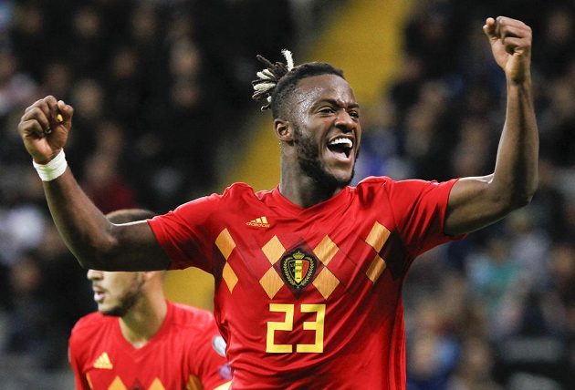 Belgická radost. Michy Batshuayi slaví gól, který vstřelil v kvalifikaci o postup na EURO 2020 do sítě Kazachstánu.