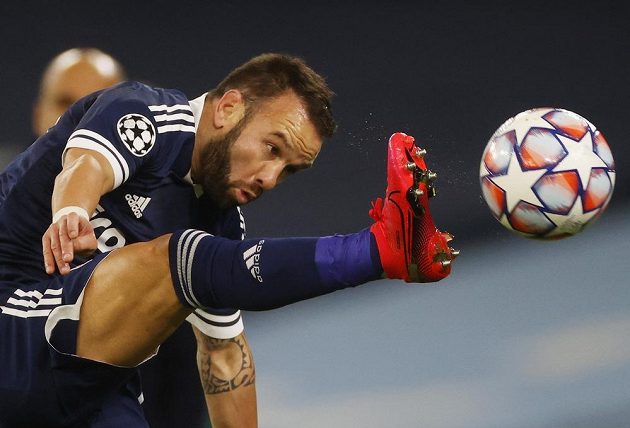 Mathieu Valbuena of Olympiacos Piraeus in action.