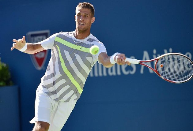 Slovenský tenista Martin Kližan v utkání 2. kola US Open s Tomášem Berdychem.
