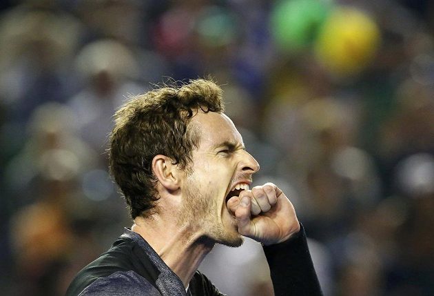 Britský tenista Andy Murray během čtvrtfinále Australian Open proti Bernardu Tomicovi.
