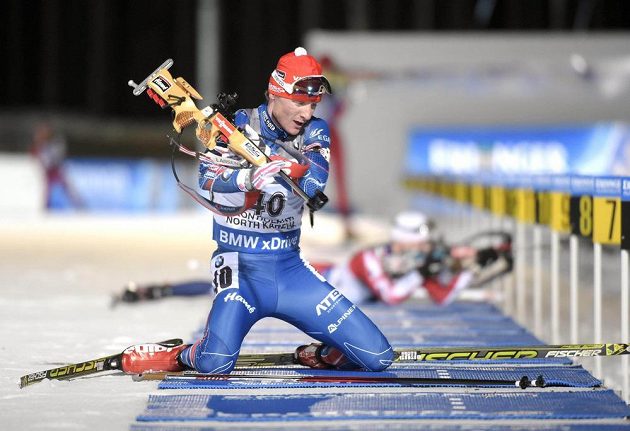 Ondřej Moravec si na střelnici během vytrvalostního závodu na 20 km vedl velmui dobře, z dvaceti terčů minul jediný.