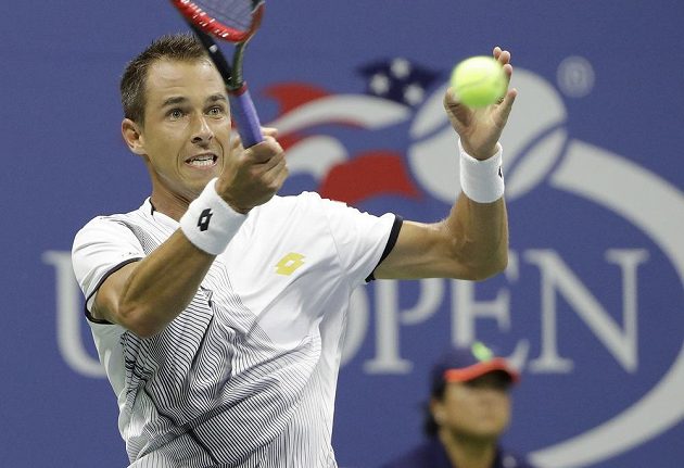 Lukáš Rosol během úvodního kola US Open, v němž Čech narazil na Andyho Murrayho.