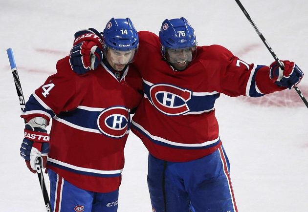 Plekanec a jeho decentní výraz při oslavě gólu, kterým zvyšoval na 2:0 pro Canadiens.