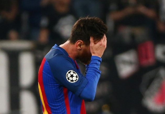 Barcelonský Lionel Messi neskrýval během čtvrtfinále Ligy mistrů na hřišti Juventusu zklamání.