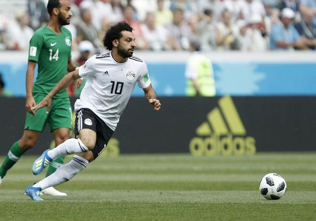 Egyptský kanonýr Mohamed Salah znamenal pro tým Saúdské Arábie permanentní nebezpečí.