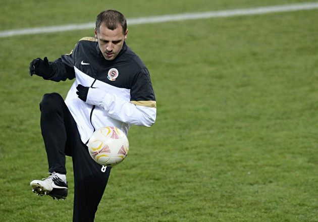 Sparťanský záložník Marek Matějovský na středečním tréninku před utkáním Evropské ligy s Chelsea.