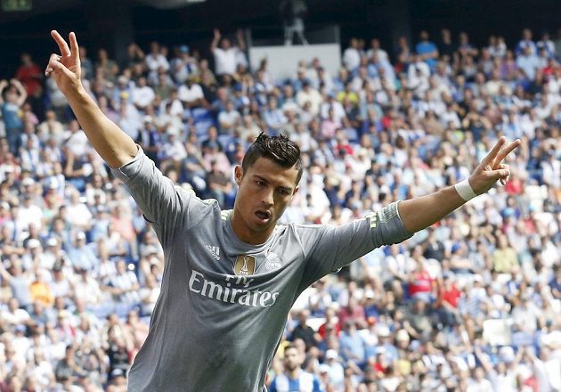 Cristiano Ronaldo z Realu Madrid si nebývale zastřílel, Espaňolu dal v ligovém zápase pět gólů.