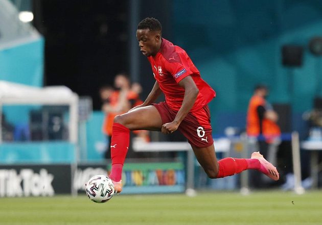 Unfortunate!  Swiss footballer Denis Zakaria directed Jordi Alba's attempt into his own net in the EURO quarterfinals and Spain took the lead.