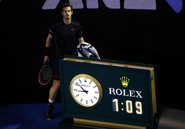 Britský tenista Andy Murray ve finále mužské dvouhry na letošním Australian Open.