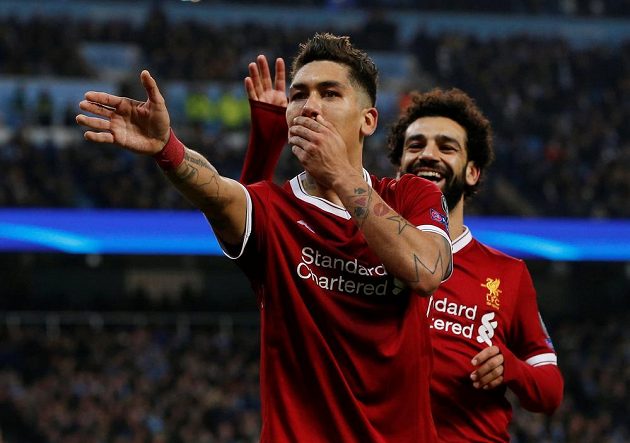 Liverpoolský fotbalista Roberto Firmino vstřelil vedoucí gól Reds na hřišti Manchesteru City v Lize mistrů.