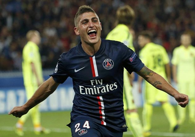 Marco Verratti, autor druhého gólu PSG v souboji Champions League s Barcelonou.