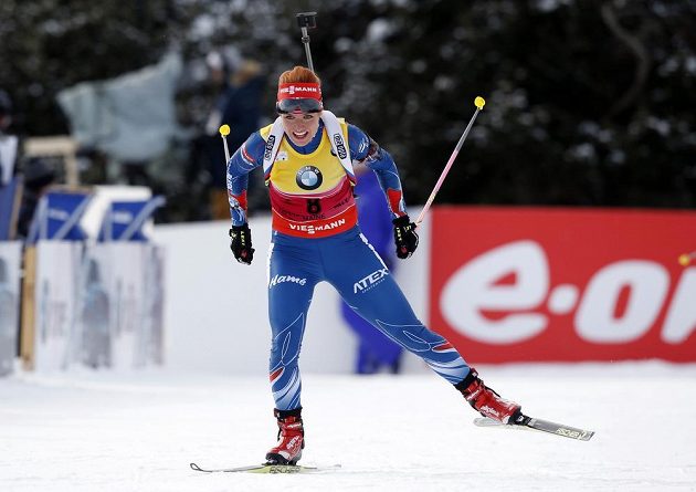 Česká biatlonistka Gabriela Soukalová během čtvrtečního sprintu v Presque Isle.