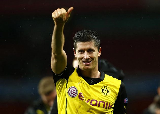 Robert Lewandowski, autor vítězné trefy Dortmundu v duelu s londýnským Arsenalem.