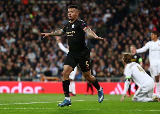 Radost Gabriela Jesuse z Manchesteru City poté, co pokořil obranu Realu Madrid.