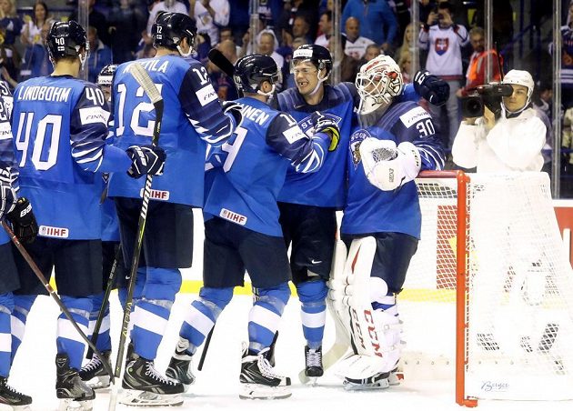 Finská hokejová radost. Výběr Suomi na mistrovství světa vyhrál nad Kanadou.