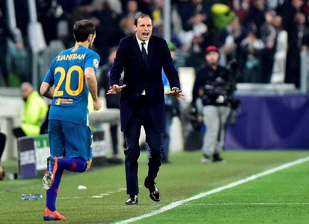 Kouč Juventusu Massimiliano Allegri během odvety s Atlétikem madrid v Lize mistrů