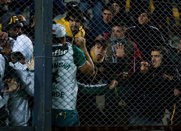 Copa Libertadores přináší nejen fotbalové zážitky. Při utkání mezi Peňarolem a Palmeiras se porvali hráči na trávníku i fanoušci v hledišti.