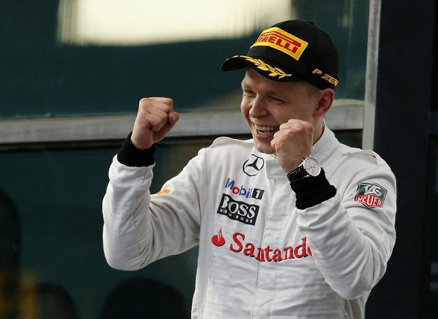 Kevin Magnussen si při své premiéře ve formuli 1 vyjel se svým mclarenem bronzovou příčku.