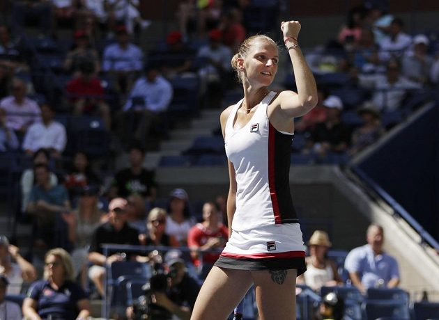 Obrovská radost Karolíny Plíškové. Češka ve čtvrtfinále US Open suverénně přehrála Anu Konjuhovou z Chorvatska.