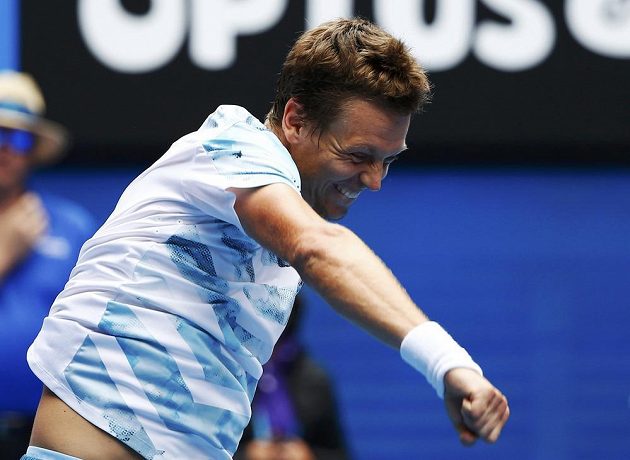 Český tenista Tomáš Berdych si užívá radost z postupu do semifinále Austalian Open.