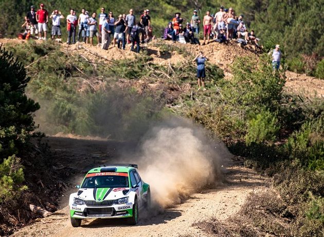 Švéd Pontus Tidemand na trati Turecké rallye.