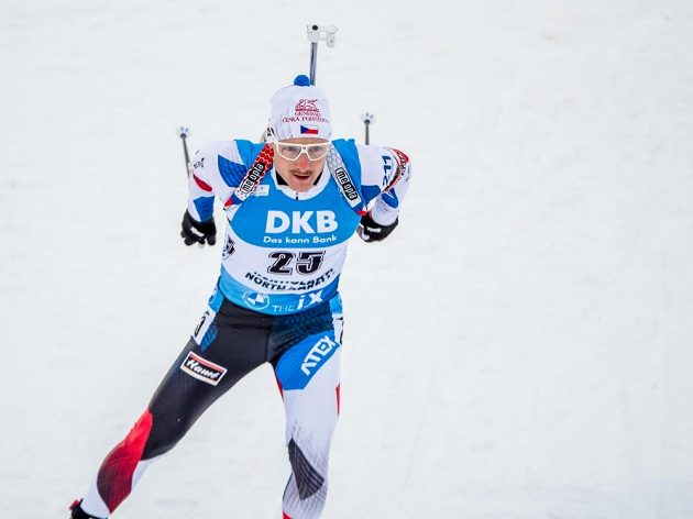 Ondřej Moravec na trati vytrvalostního závodu v Kontiolahti.