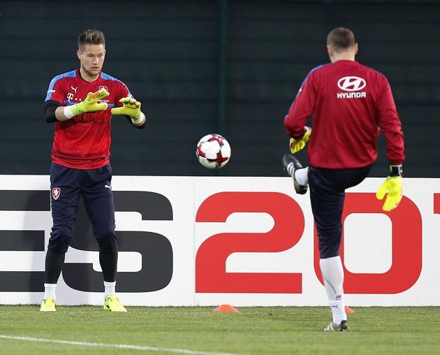 Tomáš Vaclík při tréninku v Serravalle.