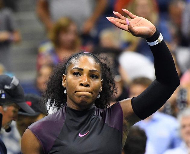 Američanka Serena Williamsová po utkání s krajankou Vaniou Kingovou ve druhém kole US Open.