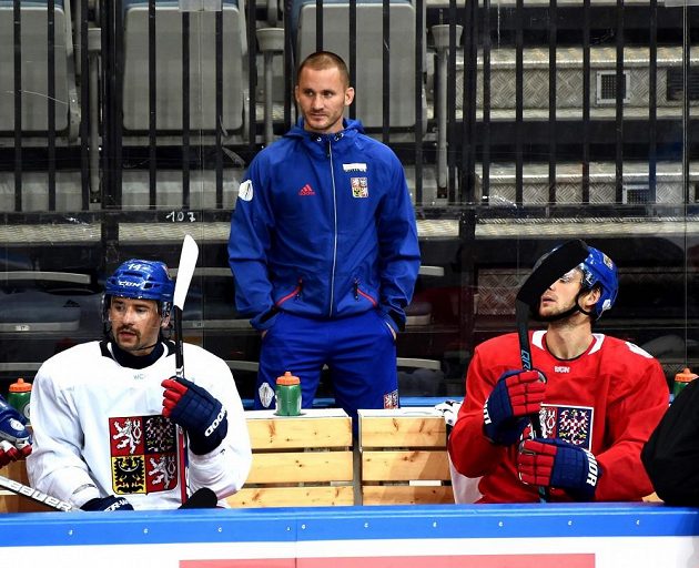 Michal Hamršmíd na střídačce české hokejové reprezentace.
