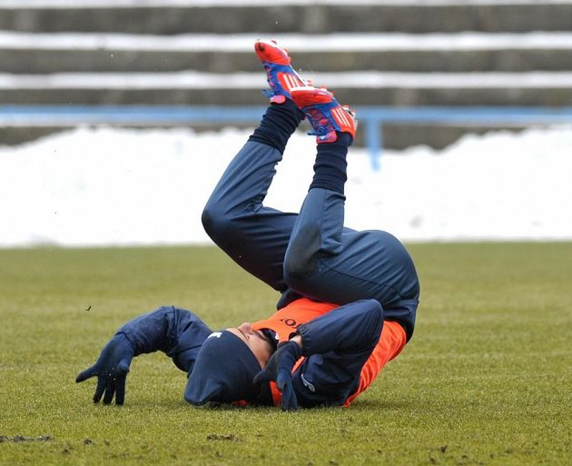 Útočník Baníku Ostrava Milan Baroš na tréninku