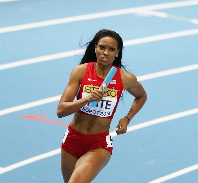 Cassandra Tateová, členka vítězné americké štafety na 4x400 m.