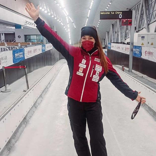 Anna Fernstädtová v ledovém korytu pro ZOH 2022