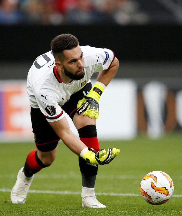 Brankář Rennes Tomáš Koubek při utkání s Jabloncem.
