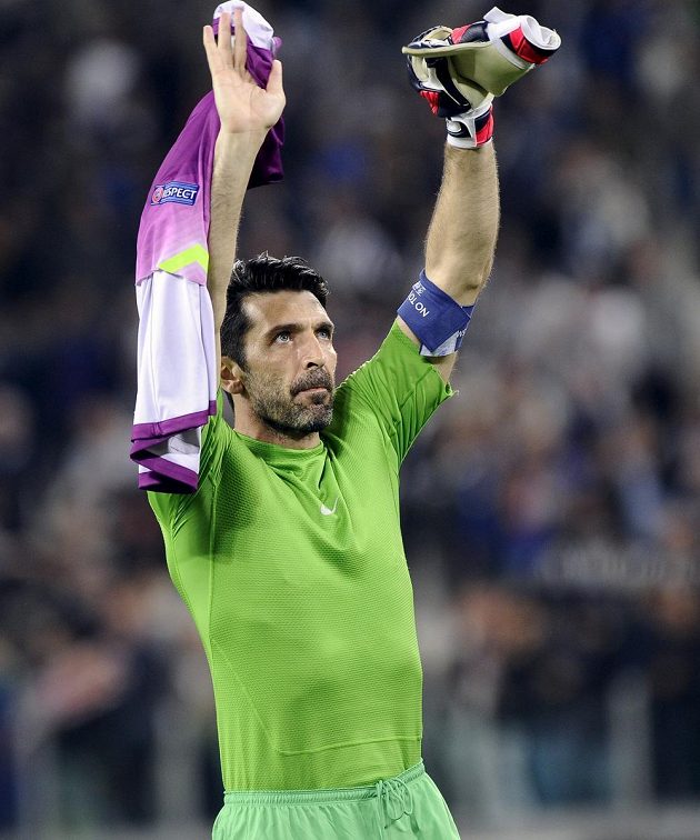 Šťastný Gianluigi Buffon! Brankář Juventusu Turín v úvodním čtvrtfinále Ligy mistrů proti Monaku gól nepustil.