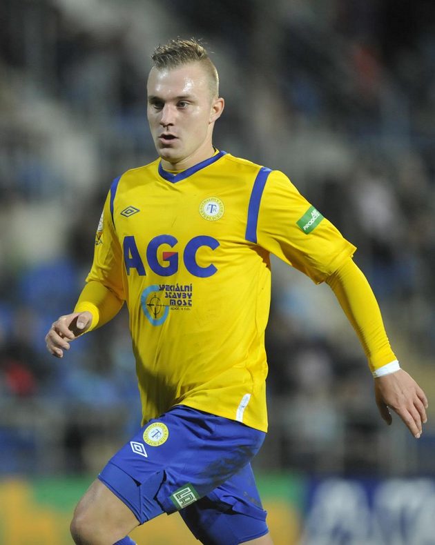 Jakub Hora vstřelil první gól Teplic v předehrávce 23. kola Synot ligy na Slovácku.
