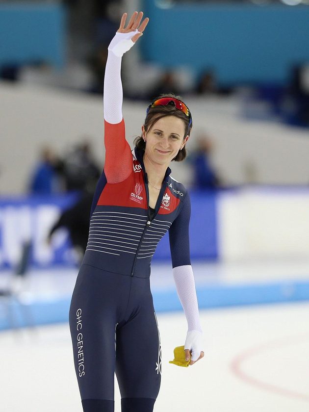Martina Sáblíková na rychlobruslařském oválu v Heerenveenu v lednu 2017.