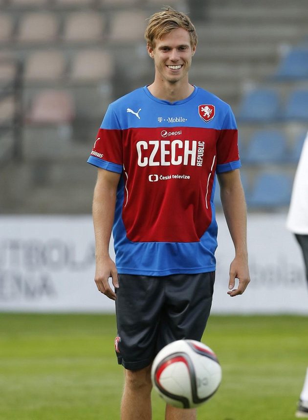 Tomáš Kalas na tréninku fotbalové reprezentace
