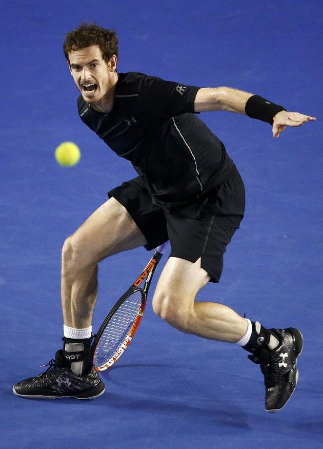 Britský tenista Andy Murray ve finále mužské dvouhry na letošním Australian Open.