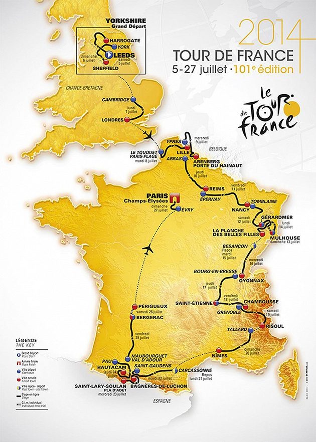 Organizátoři Tour de France 2014 naplánovali příští ročník nejslavnějšího cyklistického podniku.